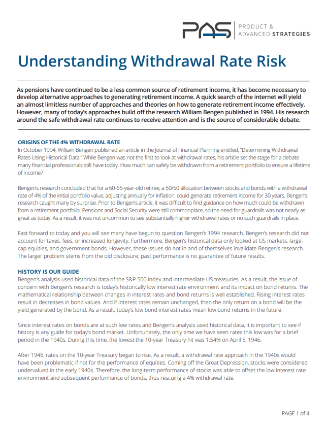 Understanding Withdrawal Rate Risk